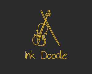 Golden Violin Cello logo design