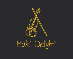 Golden Violin Cello logo design