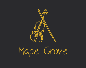 Golden Violin Cello logo design