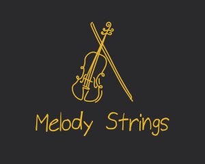 Violin - Golden Violin Cello logo design