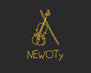 Golden Violin Cello logo design