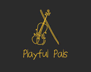 Golden Violin Cello logo design