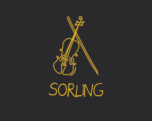 Golden Violin Cello logo design