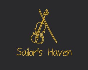 Golden Violin Cello logo design