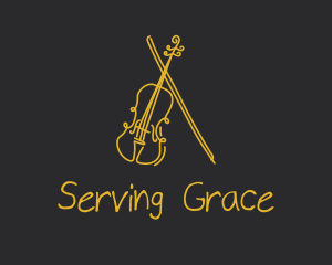 Golden Violin Cello logo design