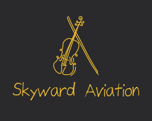 Golden Violin Cello logo design