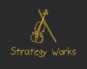 Golden Violin Cello logo design