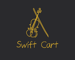 Golden Violin Cello logo design