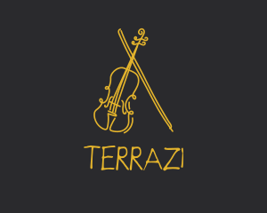 Golden Violin Cello logo design