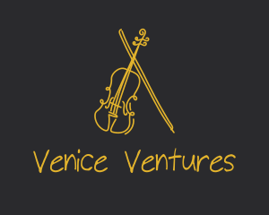 Golden Violin Cello logo design