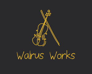 Golden Violin Cello logo design