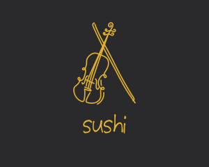 Golden Violin Cello logo design