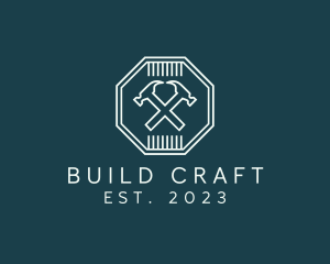 Hammer Builder Octagon logo design