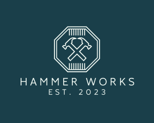 Hammer - Hammer Builder Octagon logo design