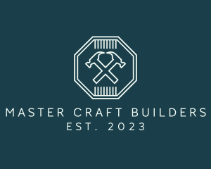 Builder - Hammer Builder Octagon logo design