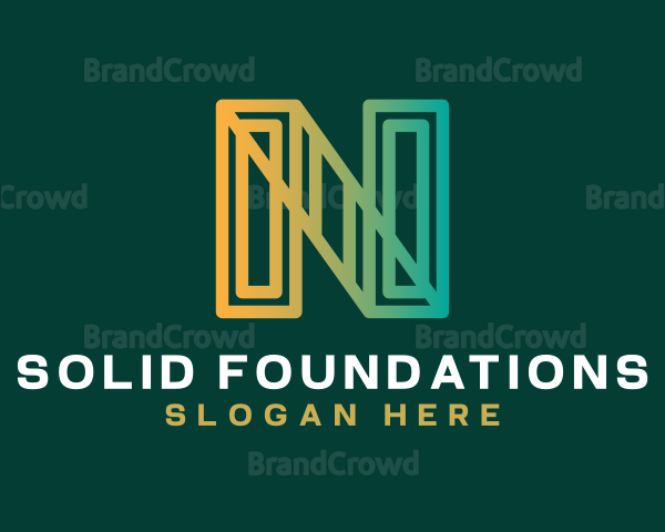 Gradient Modern Company Letter N Logo