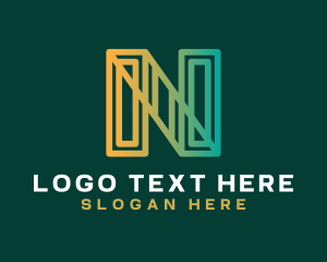 N - Gradient Modern Company Letter N logo design