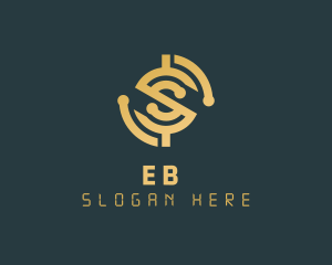 Gold Cryptocurrency Letter S Logo