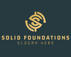 Gold Cryptocurrency Letter S Logo