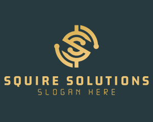 Gold Cryptocurrency Letter S logo design