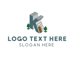Homewares - Modern Building Letter K logo design