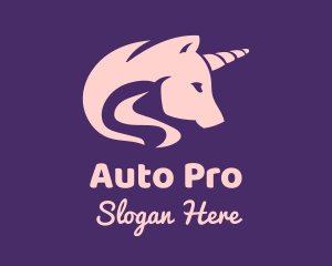 Pink Unicorn Horse Logo