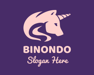 Pink Unicorn Horse Logo