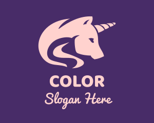 Pink Unicorn Horse Logo