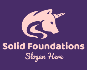 Pink Unicorn Horse Logo