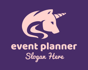 Pink Unicorn Horse Logo
