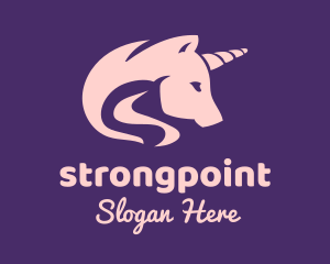 Pink Unicorn Horse Logo