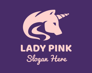 Pink Unicorn Horse logo design