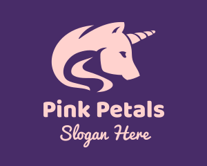 Pink Unicorn Horse logo design