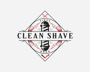 Shave - Razor Scissor Barbershop logo design