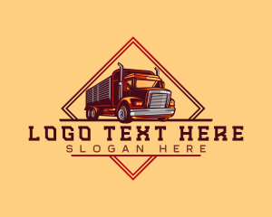 Distribution - Lumber Truck Cargo logo design