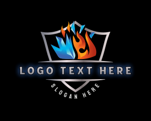 Heating - Fire Ice HVAC logo design