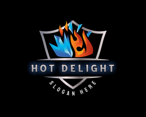 Fire Ice HVAC logo design