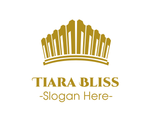 Tiara - Golden Royal Tiara logo design