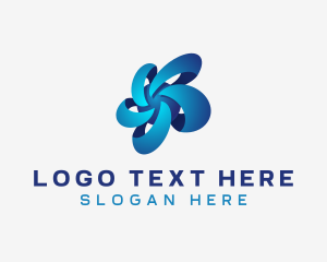 Digital Cyber Floral Vortex logo design