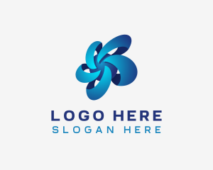 Digital Cyber Floral Vortex Logo
