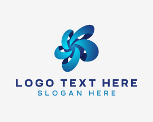 Network - Digital Cyber Floral Vortex logo design