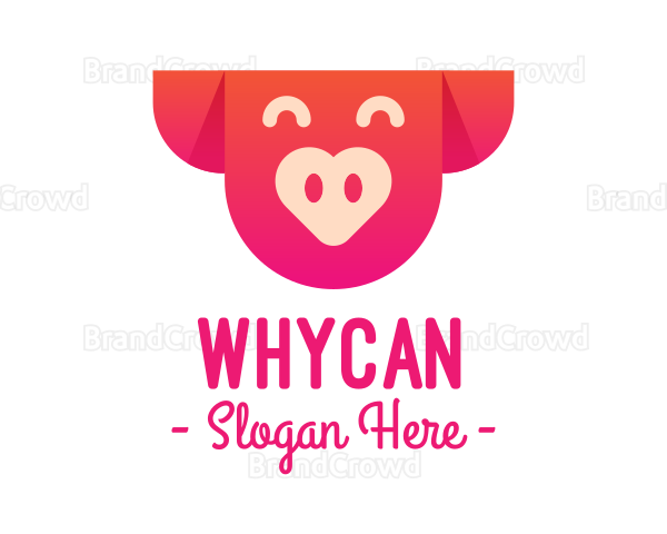 Happy Pig Love Heart Logo