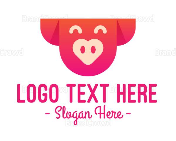 Happy Pig Love Heart Logo