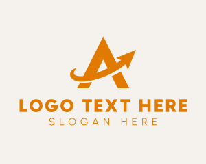 Marketing - Arrow Forward Letter A logo design
