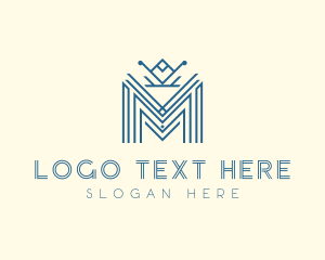 Startup - Linear Crown Letter M logo design