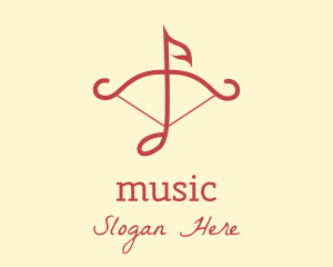 Music Note Archery logo design