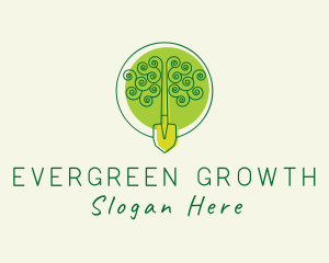 Garden Shovel Tree  logo design