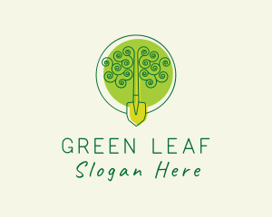 Evergreen - Garden Shovel Tree logo design