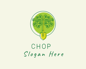 Vegan - Garden Shovel Tree logo design