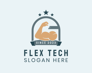 Flex - Strong Muscle Gym logo design